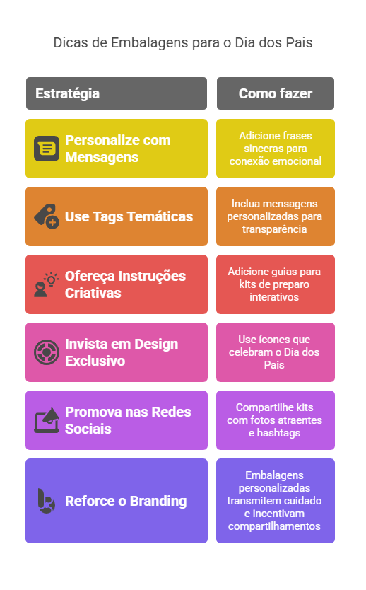 Embalagens para o Dia dos Pais