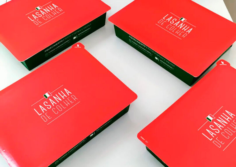 embalagem para delivery de lasanha