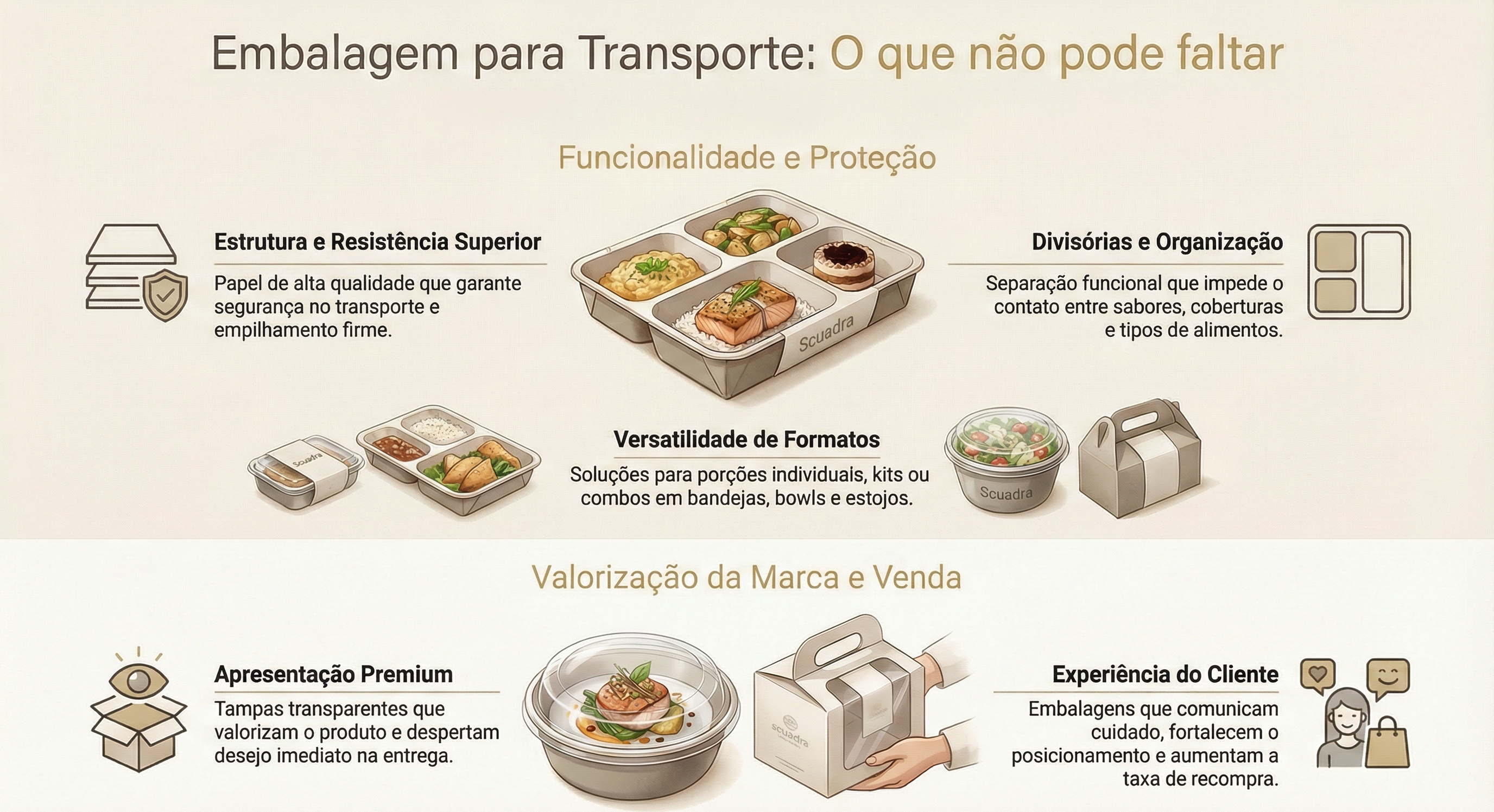 embalagem para transporte de doces e salgados