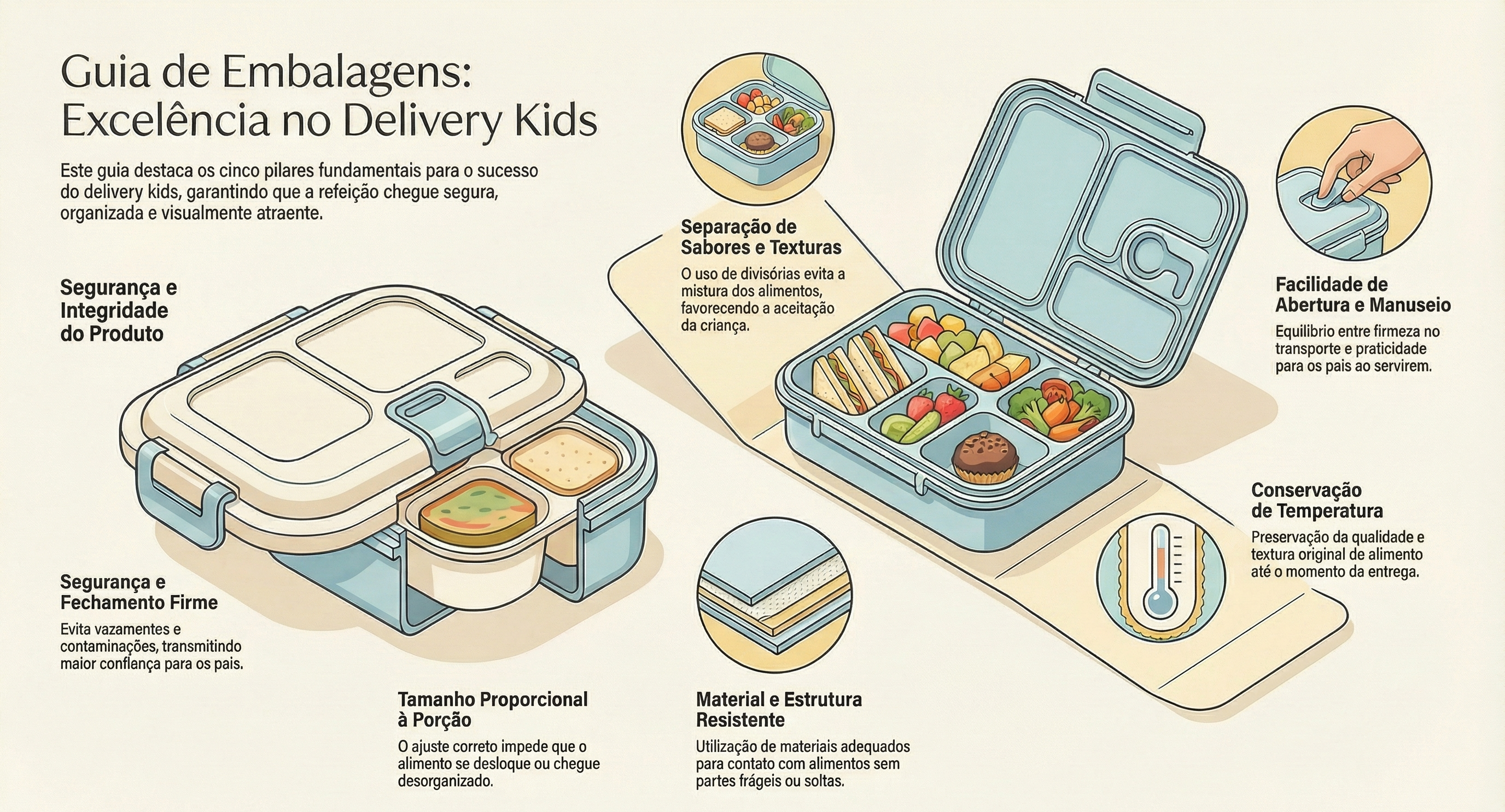 embalagens para delivery de menu kids