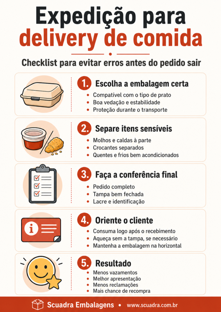 expedição para delivery de comida
