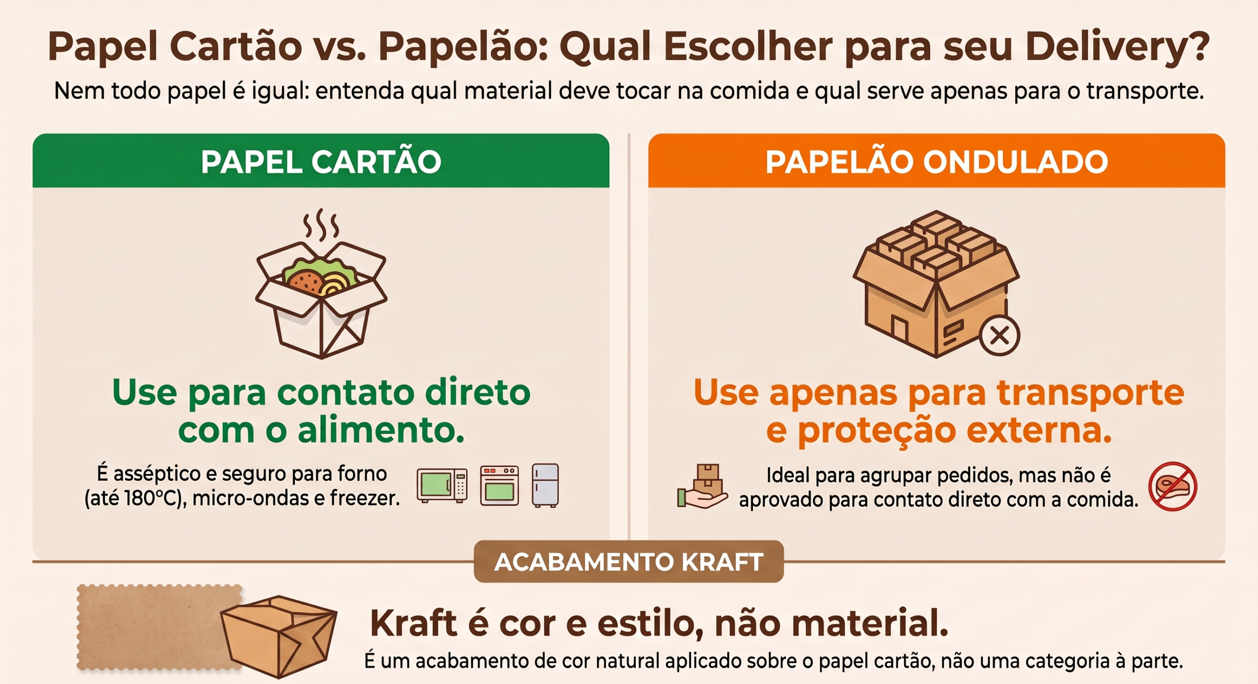 Caixinhas de papel para delivery